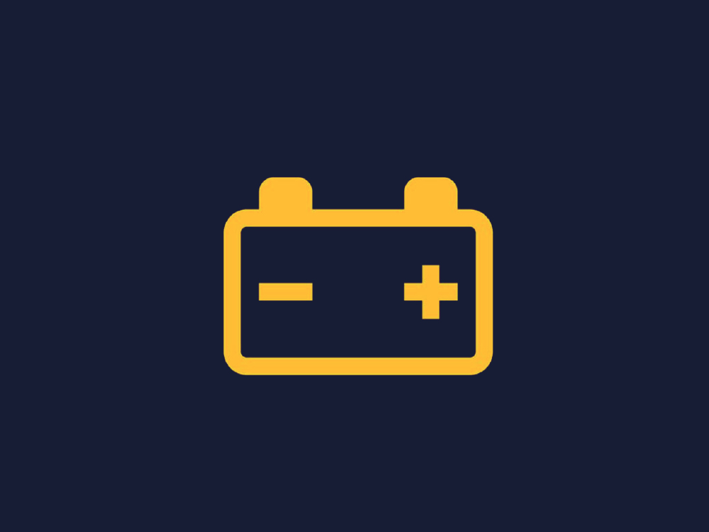 yellow battery warning light